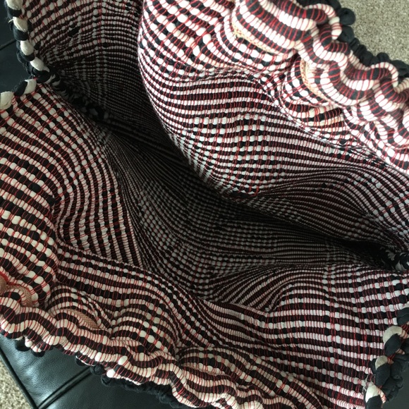 Heavy Vintage Rug Tapestry Bag with Rattan Handles *read* - Picture 6 of 6